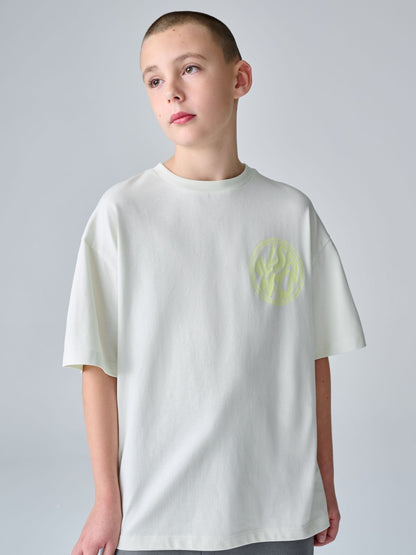 Dsiney Kidz - smALLSAINTS White/Green Distortion T-Shirt and Sweat Shorts Set image 3
