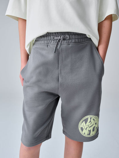 Dsiney Kidz - smALLSAINTS White/Green Distortion T-Shirt and Sweat Shorts Set image 4