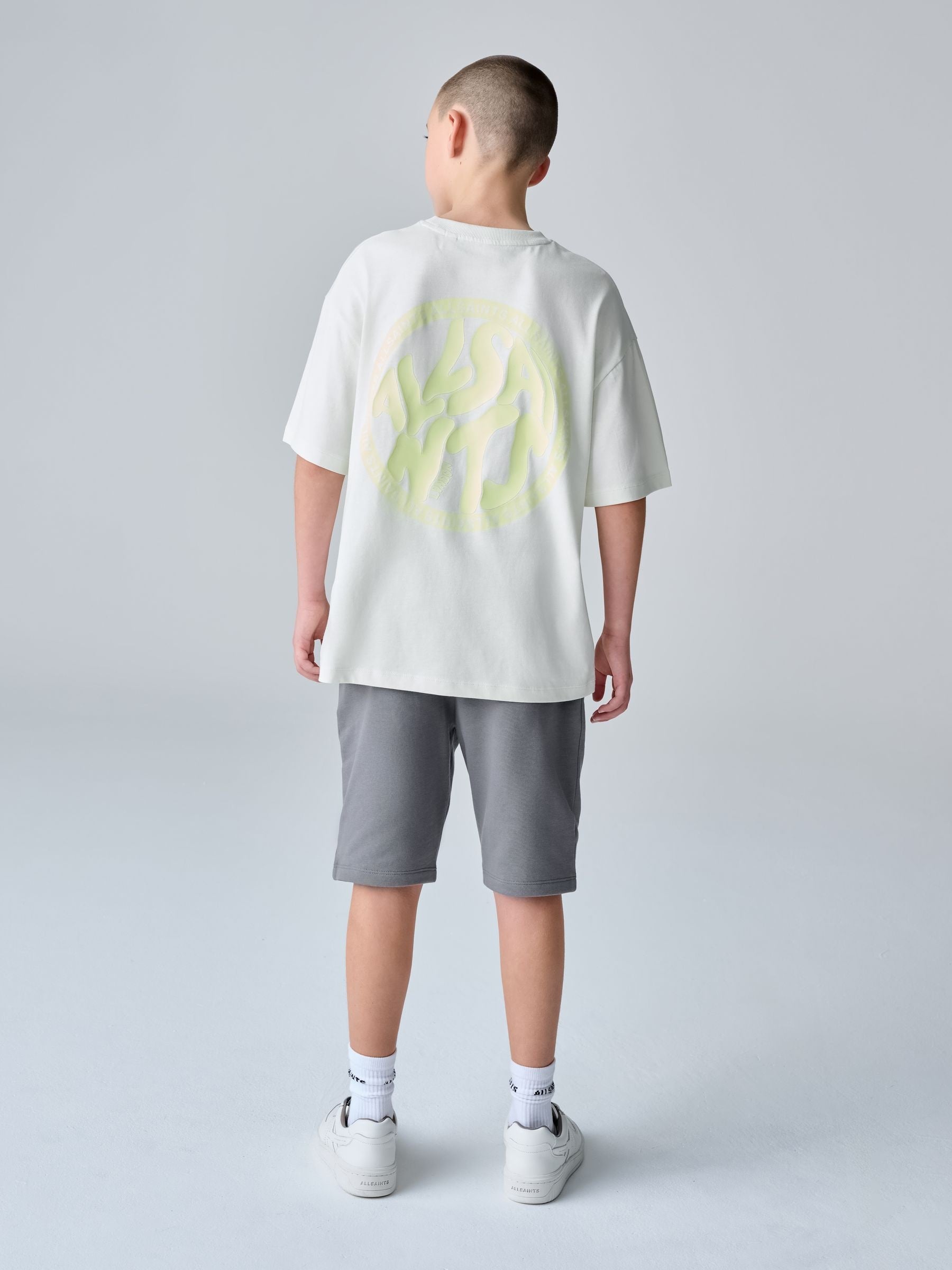 Dsiney Kidz - smALLSAINTS White/Green Distortion T-Shirt and Sweat Shorts Set image 5