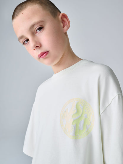 Dsiney Kidz - smALLSAINTS White/Green Distortion T-Shirt and Sweat Shorts Set image 7