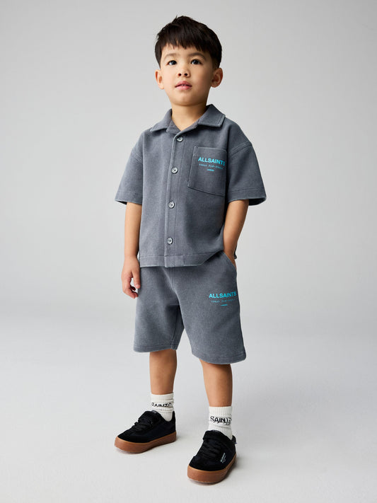 smALLSAINTS Washed Black Underground Waffle Shirt and Short Younger Set image 1