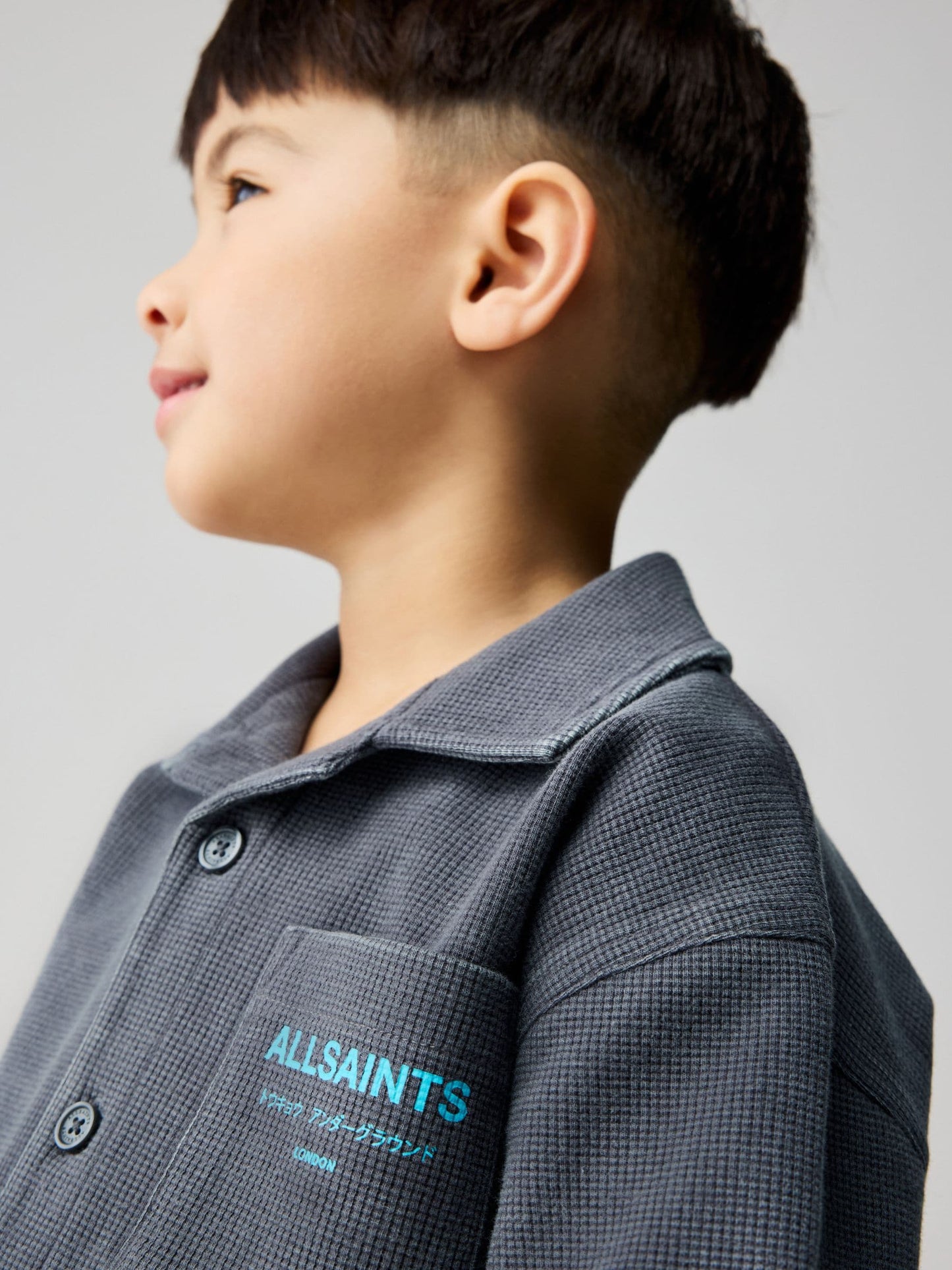 smALLSAINTS Washed Black Underground Waffle Shirt and Short Younger Set image 5