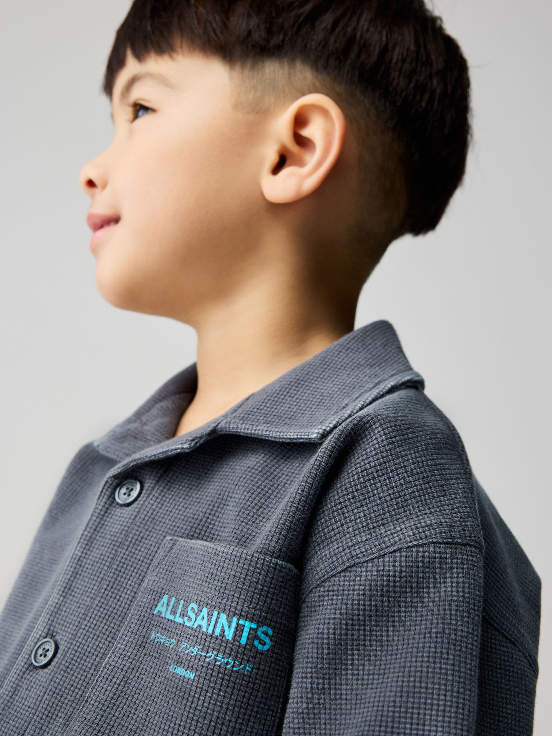 smALLSAINTS Washed Black Underground Waffle Shirt and Short Younger Set image 5