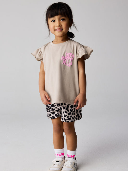 smALLSAINTS Leopard Orlando Frill T-Shirt and Sweat Short Younger Set image 1