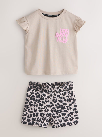 smALLSAINTS Leopard Orlando Frill T-Shirt and Sweat Short Younger Set image 5