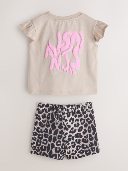 smALLSAINTS Leopard Orlando Frill T-Shirt and Sweat Short Younger Set image 6