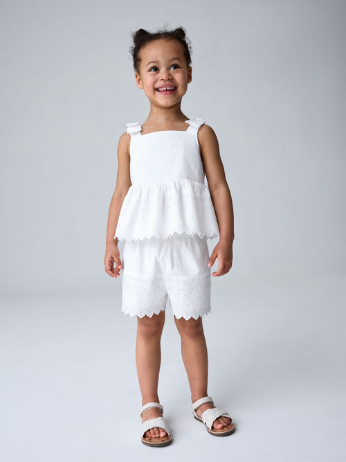 Dsiney Kidz - smALLSAINTS White Broderie Top and Short Younger Set image 1