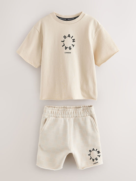 smALLSAINTS Neutral Tierra Short T-Shirt and Sweater Set image 1