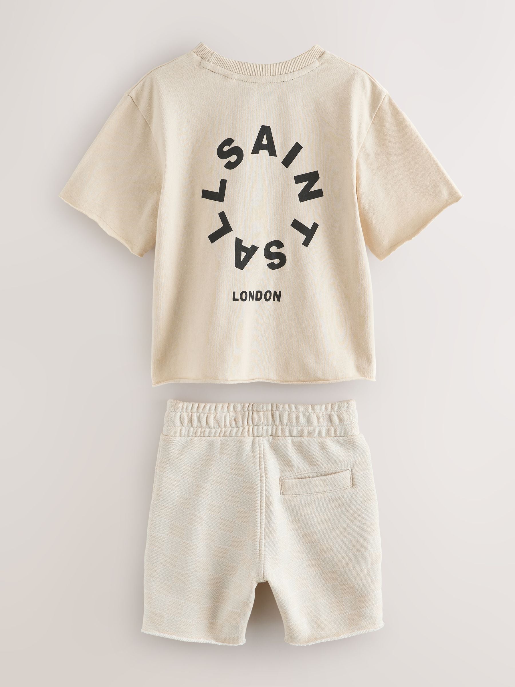 smALLSAINTS Neutral Tierra Short T-Shirt and Sweater Set image 2