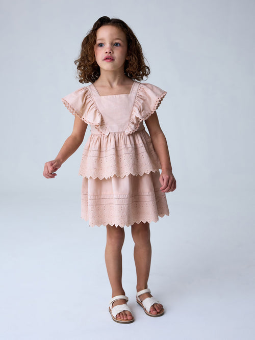 Dsiney Kidz - smALLSAINTS Light Pink Broderie Tiered Younger Dress image 1
