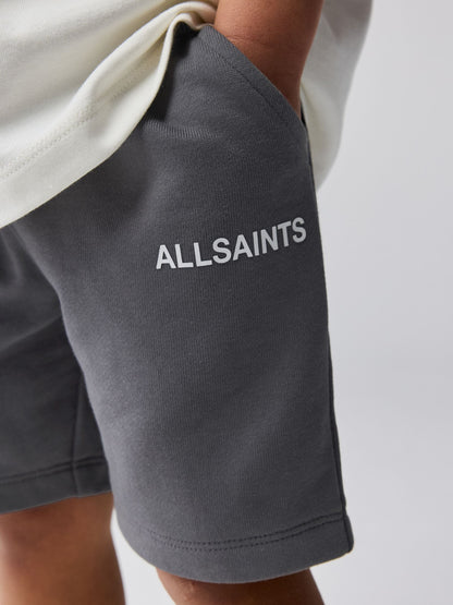 smALLSAINTS White/Party Wave Smile Graphic T-Shirt and Sweat Shorts Set image 3