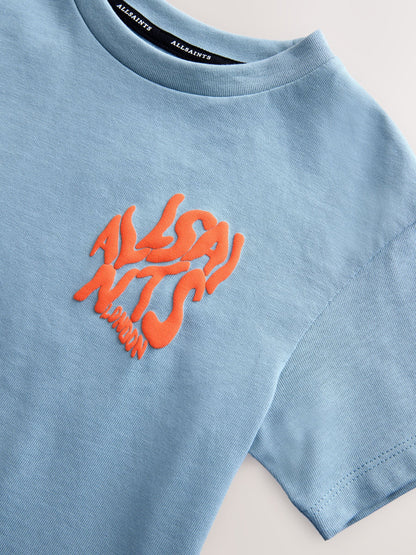 smALLSAINTS Blue Orlando Logo Oversized Crew Neck T-Shirt image 6