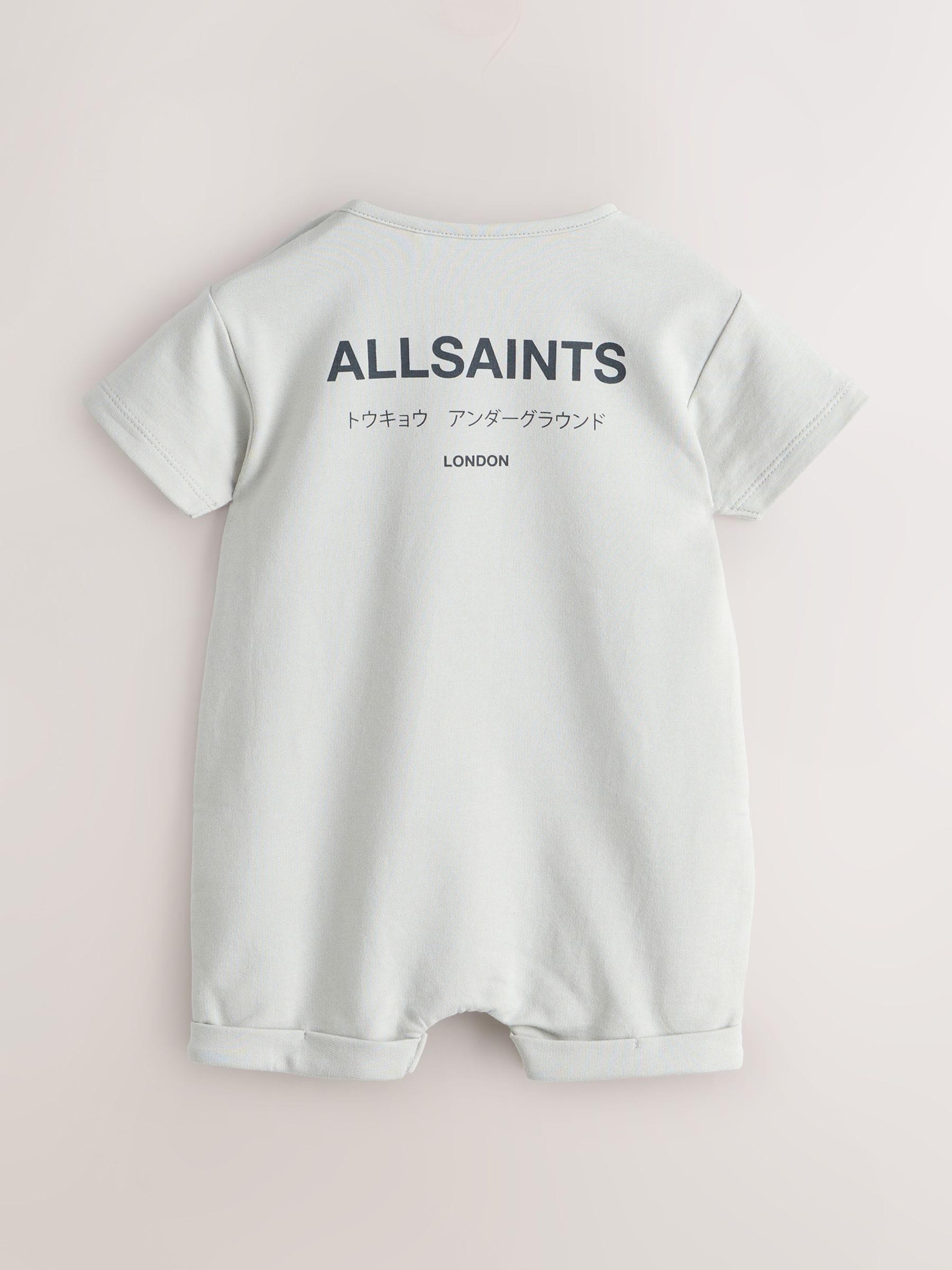 smALLSAINTS Light Grey Underground Short Sleeve Baby Boys Romper and Hat Set image 4