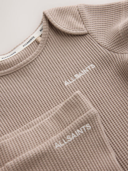 smALLSAINTS Neutral Textured Bodysuit and Trousers Baby Set image 4