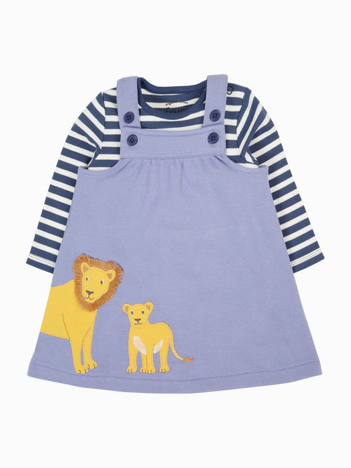 Dsiney Kidz - Frugi Purple Pippa Pinafore Outfit Dress image 1
