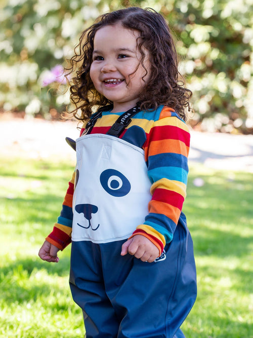 Frugi Blue Character Puddle Buster Trousers image 1