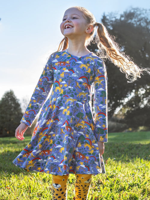 Frugi Purple Sofia Skater Dress image 1