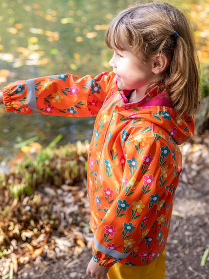 Dsiney Kidz - Frugi Orange Printed Puddle Buster Coat image 4
