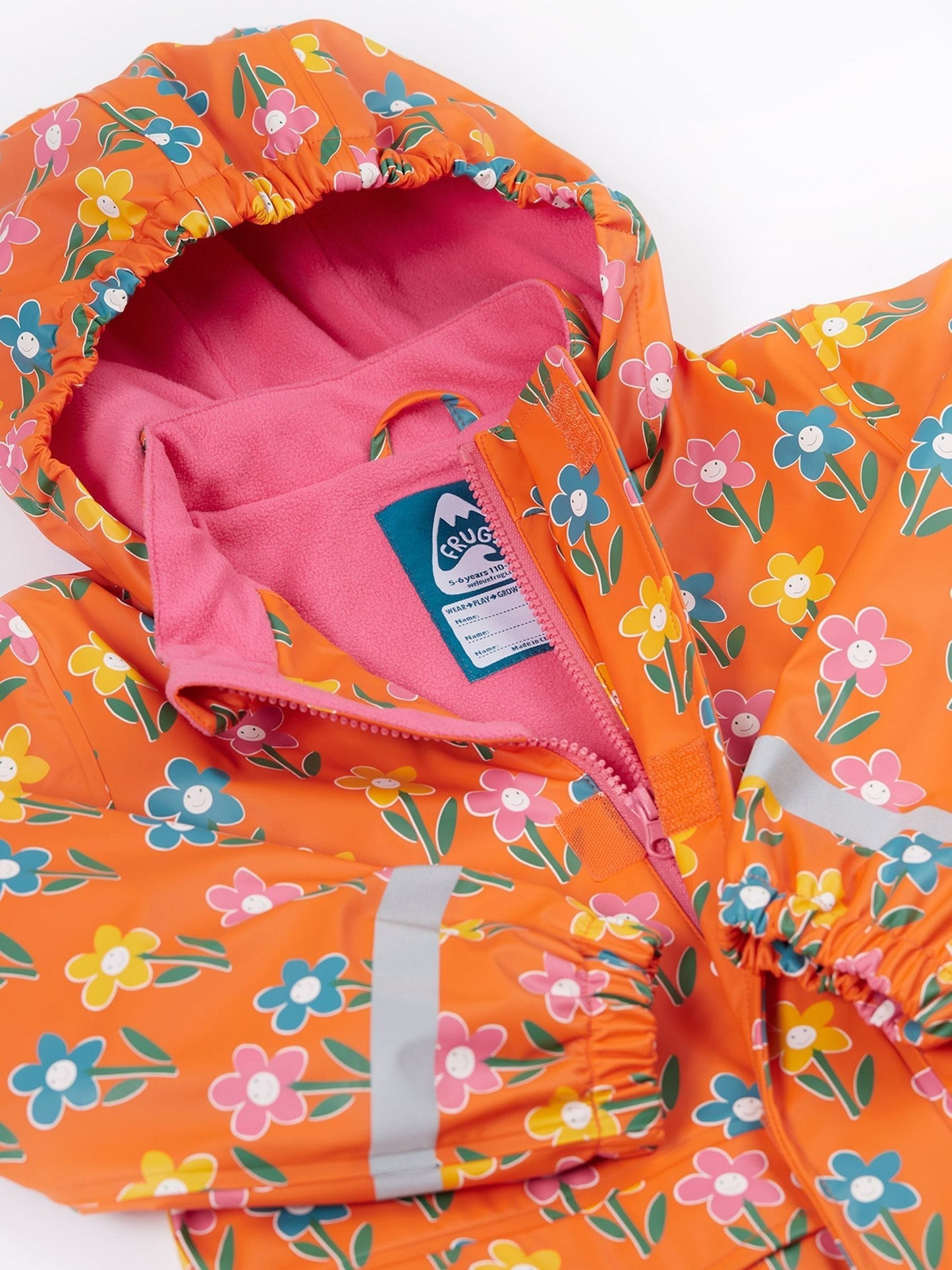 Dsiney Kidz - Frugi Orange Printed Puddle Buster Coat image 5