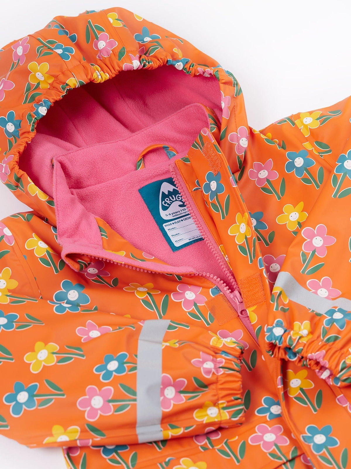 Dsiney Kidz - Frugi Orange Printed Puddle Buster Coat image 5