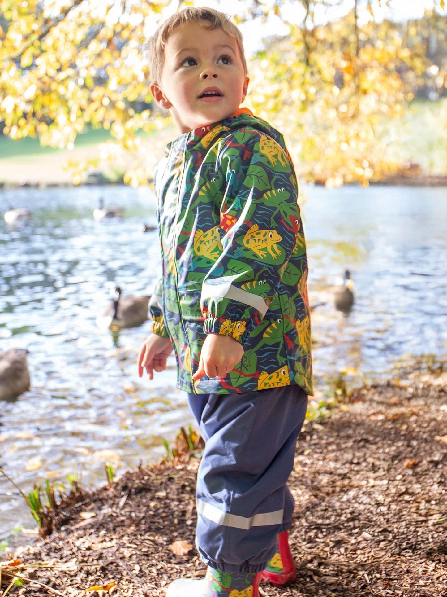 Dsiney Kidz - Frugi Blue Printed Puddle Buster Coat image 2