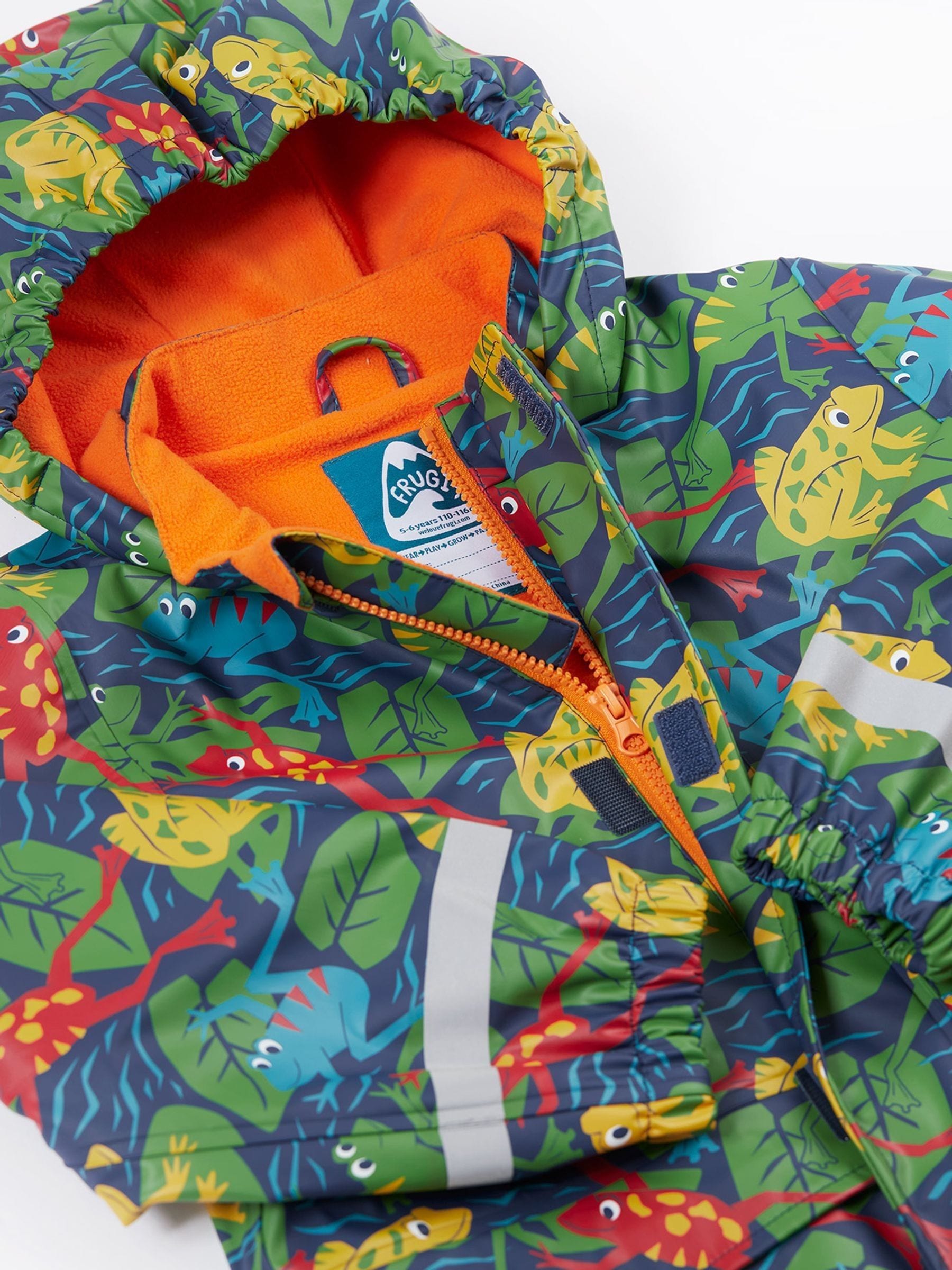 Dsiney Kidz - Frugi Blue Printed Puddle Buster Coat image 5
