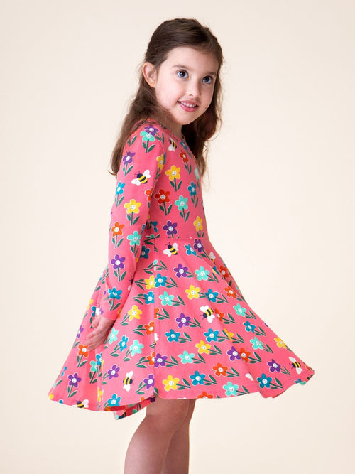 Dsiney Kidz - Frugi Coral Pink Sofia Skater Dress image 1