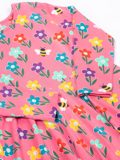 Frugi Coral Pink Sofia Skater Dress image 3