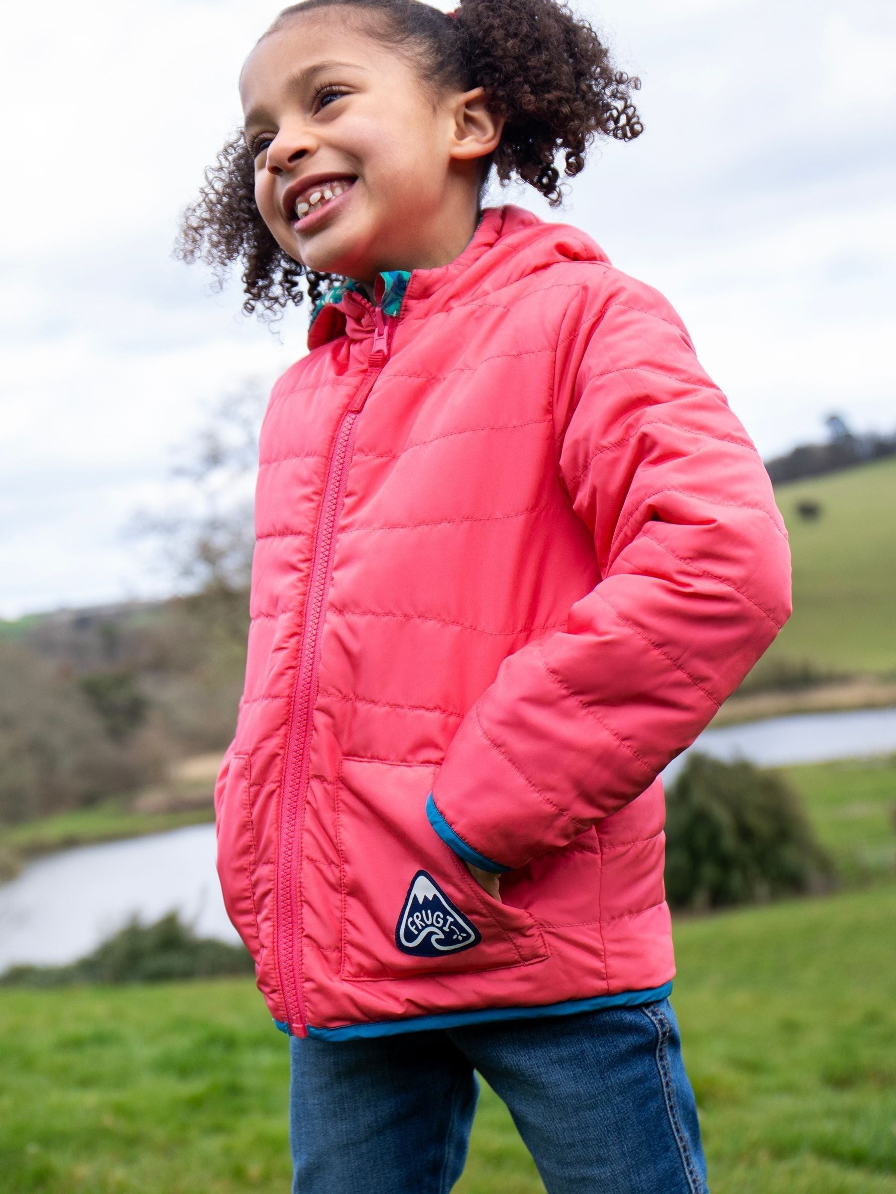 Dsiney Kidz - Frugi Pink Reversible Toasty Trail Jacket image 6