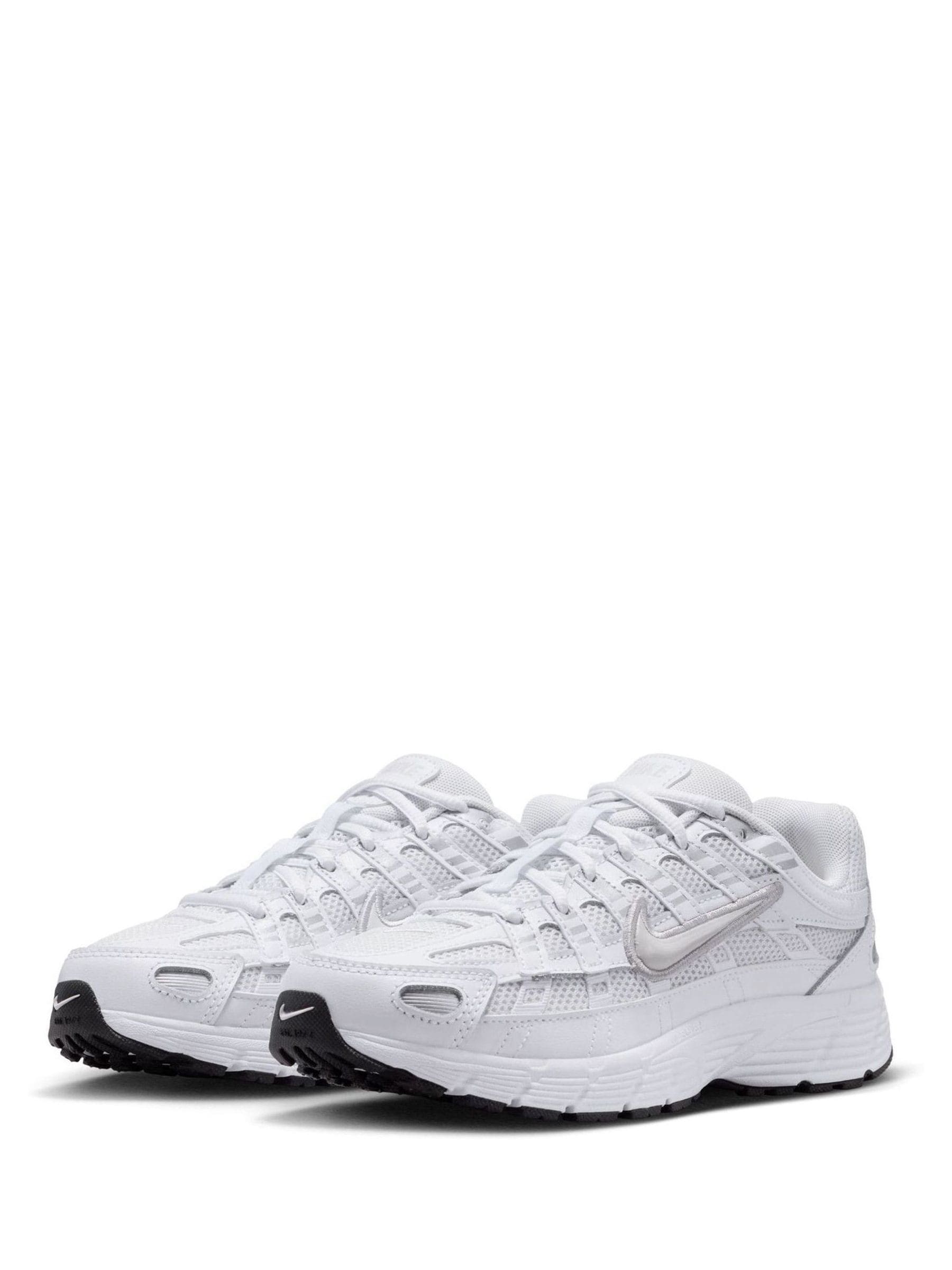 Nike White Silver Youth P6000 Trainers image 2