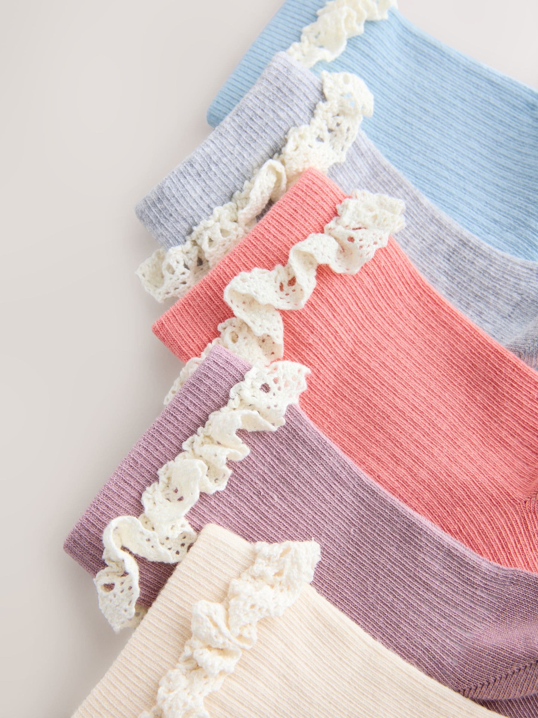 Multi Cotton Rich Ruffle Frill Socks 5 Pack image 2