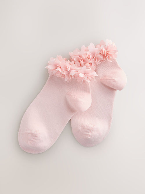 Pink 2 Pack Cotton Rich Bridesmaid Ankle Socks image 1