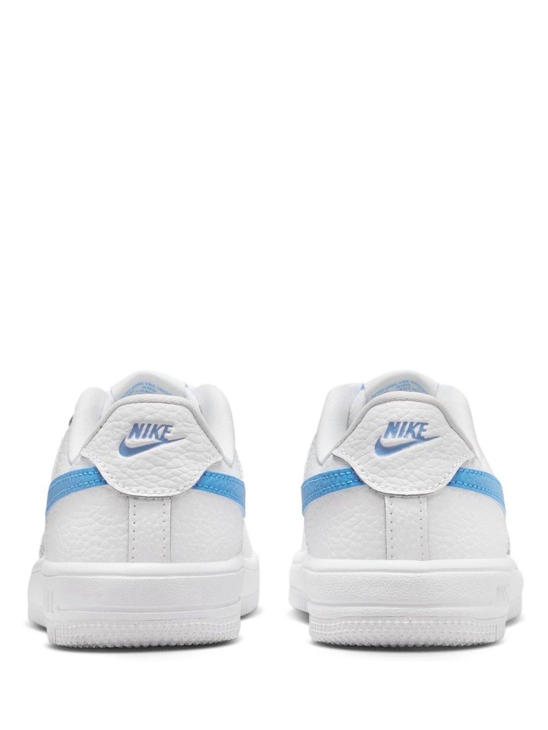 Nike White/University Blue Junior Air Force 1 Trainers image 3