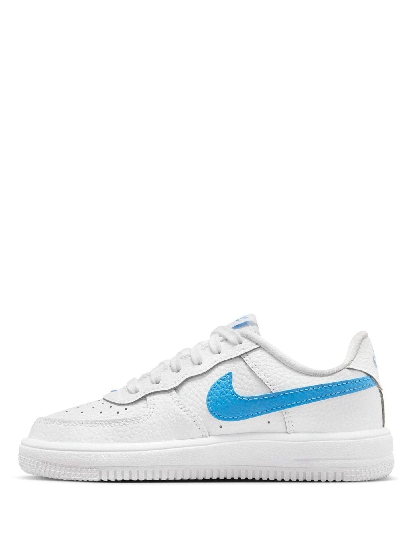 Nike White/University Blue Junior Air Force 1 Trainers image 5
