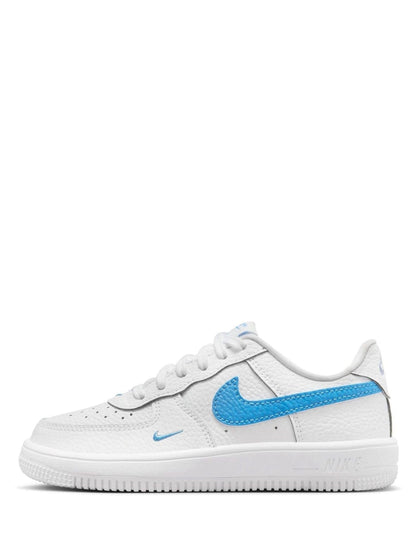 Nike White/University Blue Junior Air Force 1 Trainers image 6