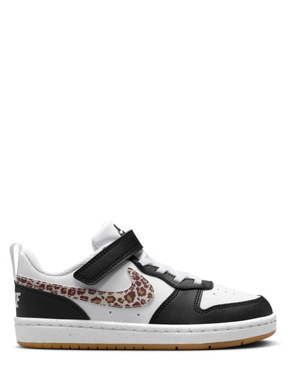 Nike Black/White/Leopard Print Junior Court Borough Low Recraft Trainers image 1