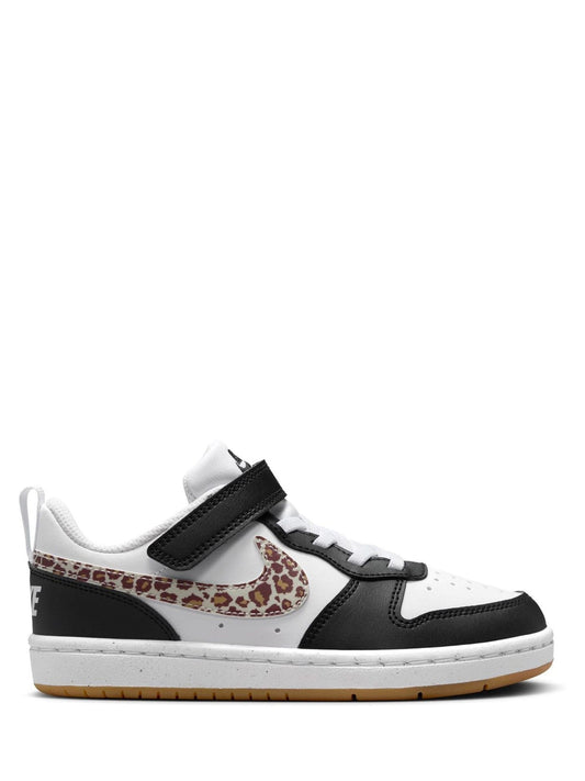 Nike Black/White/Leopard Print Junior Court Borough Low Recraft Trainers image 1