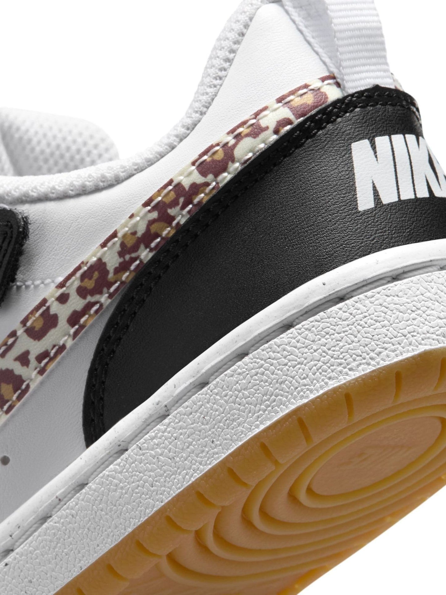 Nike Black/White/Leopard Print Junior Court Borough Low Recraft Trainers image 10