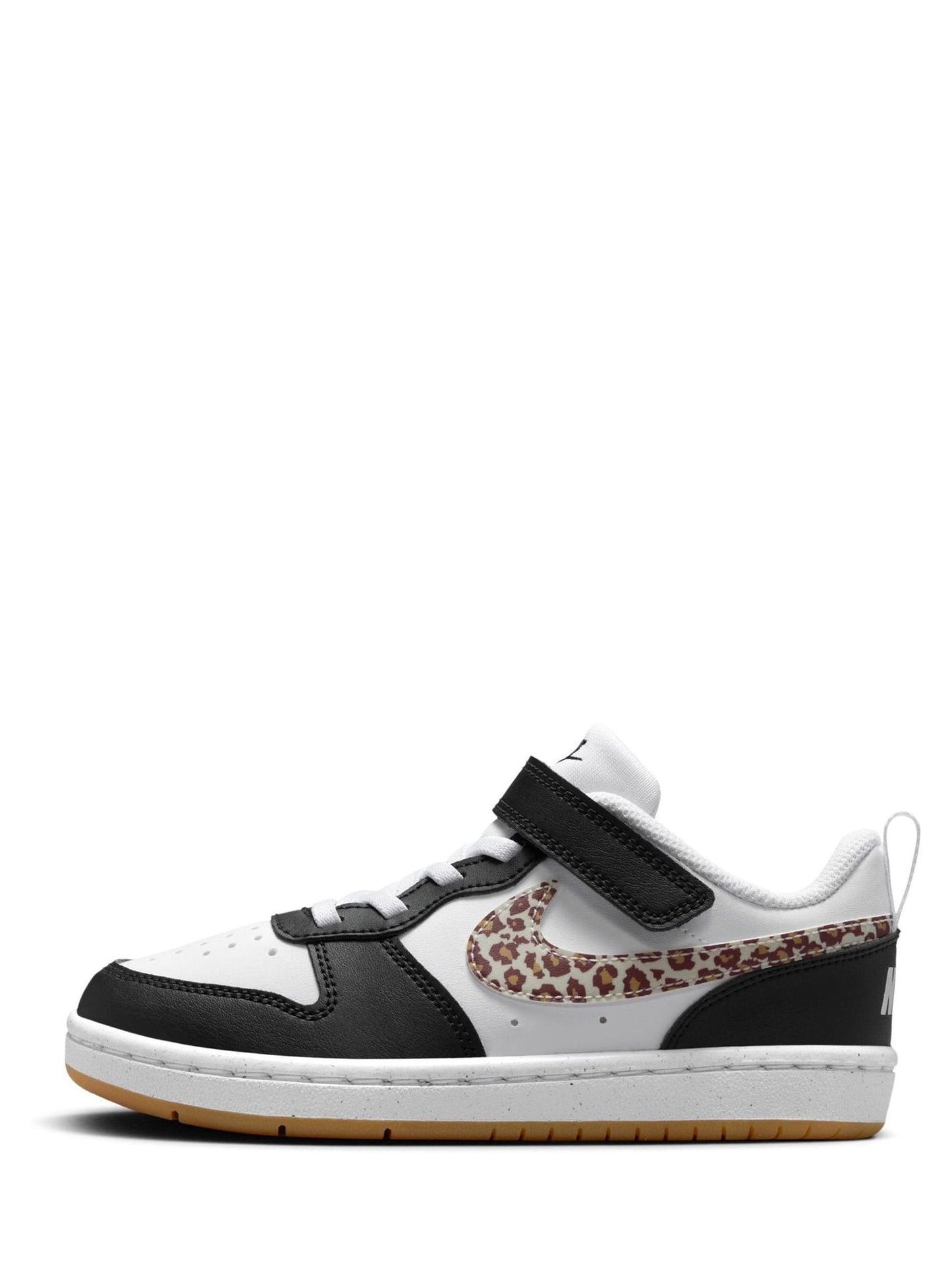 Nike Black/White/Leopard Print Junior Court Borough Low Recraft Trainers image 4