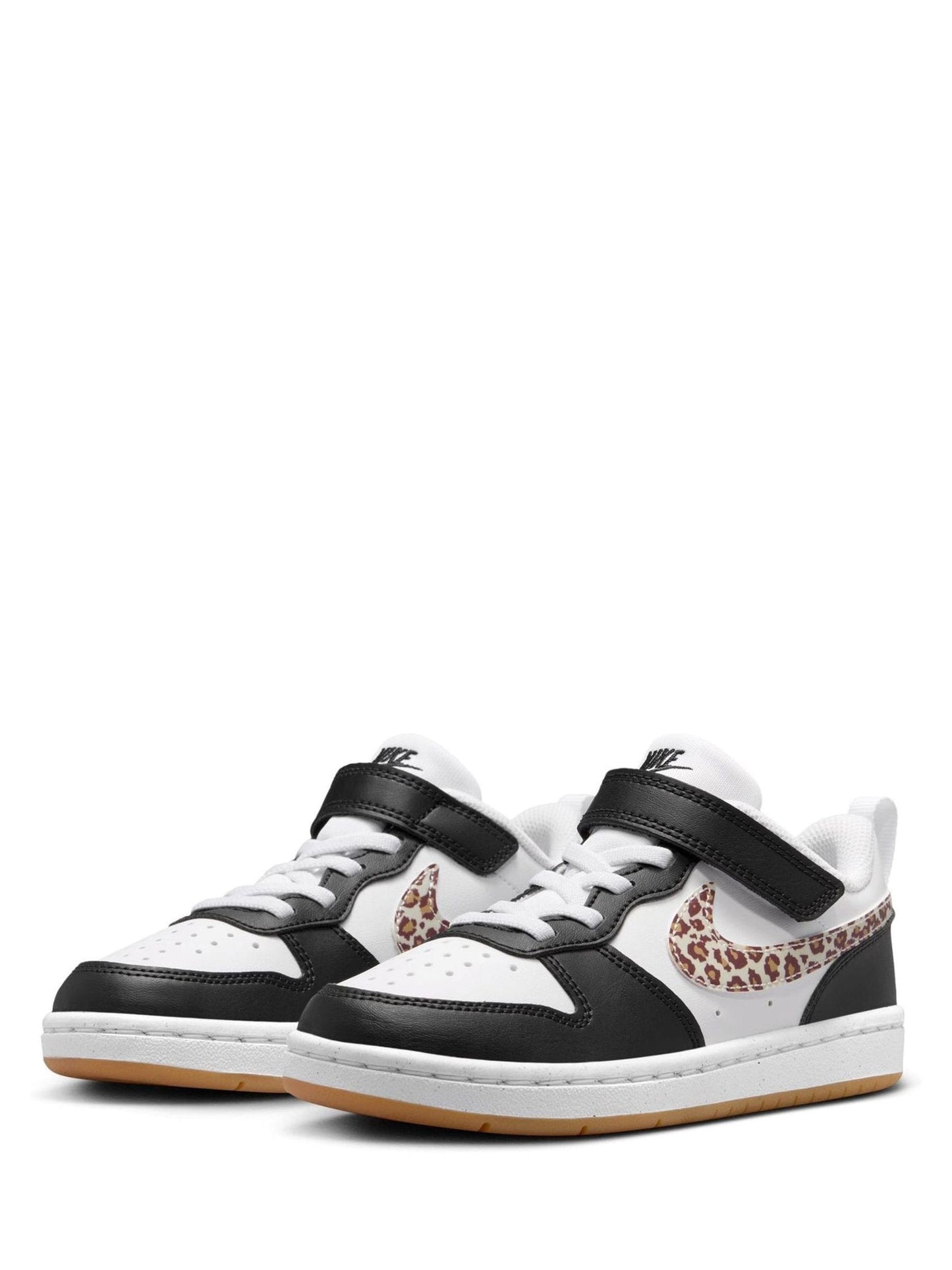 Nike Black/White/Leopard Print Junior Court Borough Low Recraft Trainers image 5