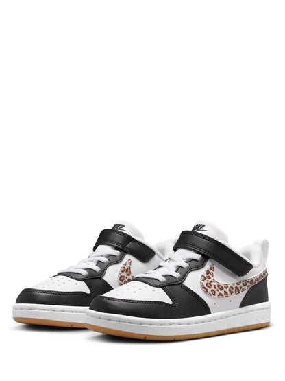 Nike Black/White/Leopard Print Junior Court Borough Low Recraft Trainers image 5