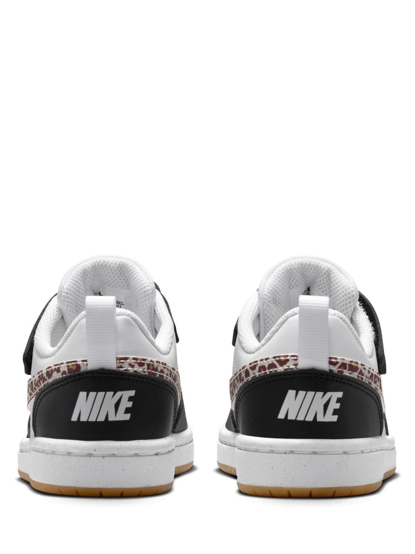 Nike Black/White/Leopard Print Junior Court Borough Low Recraft Trainers image 6