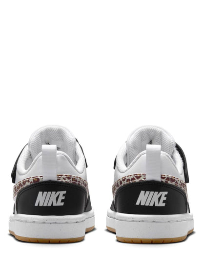 Nike Black/White/Leopard Print Junior Court Borough Low Recraft Trainers image 6