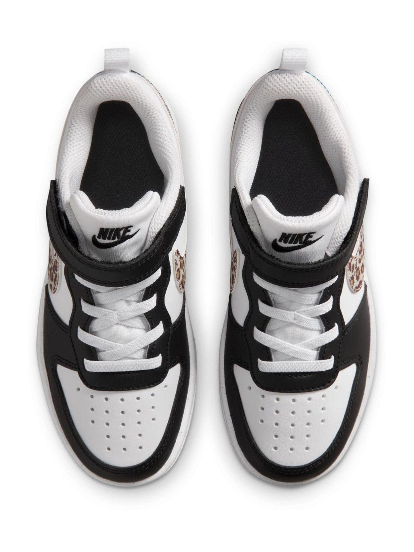Nike Black/White/Leopard Print Junior Court Borough Low Recraft Trainers image 7