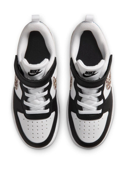 Nike Black/White/Leopard Print Junior Court Borough Low Recraft Trainers image 7