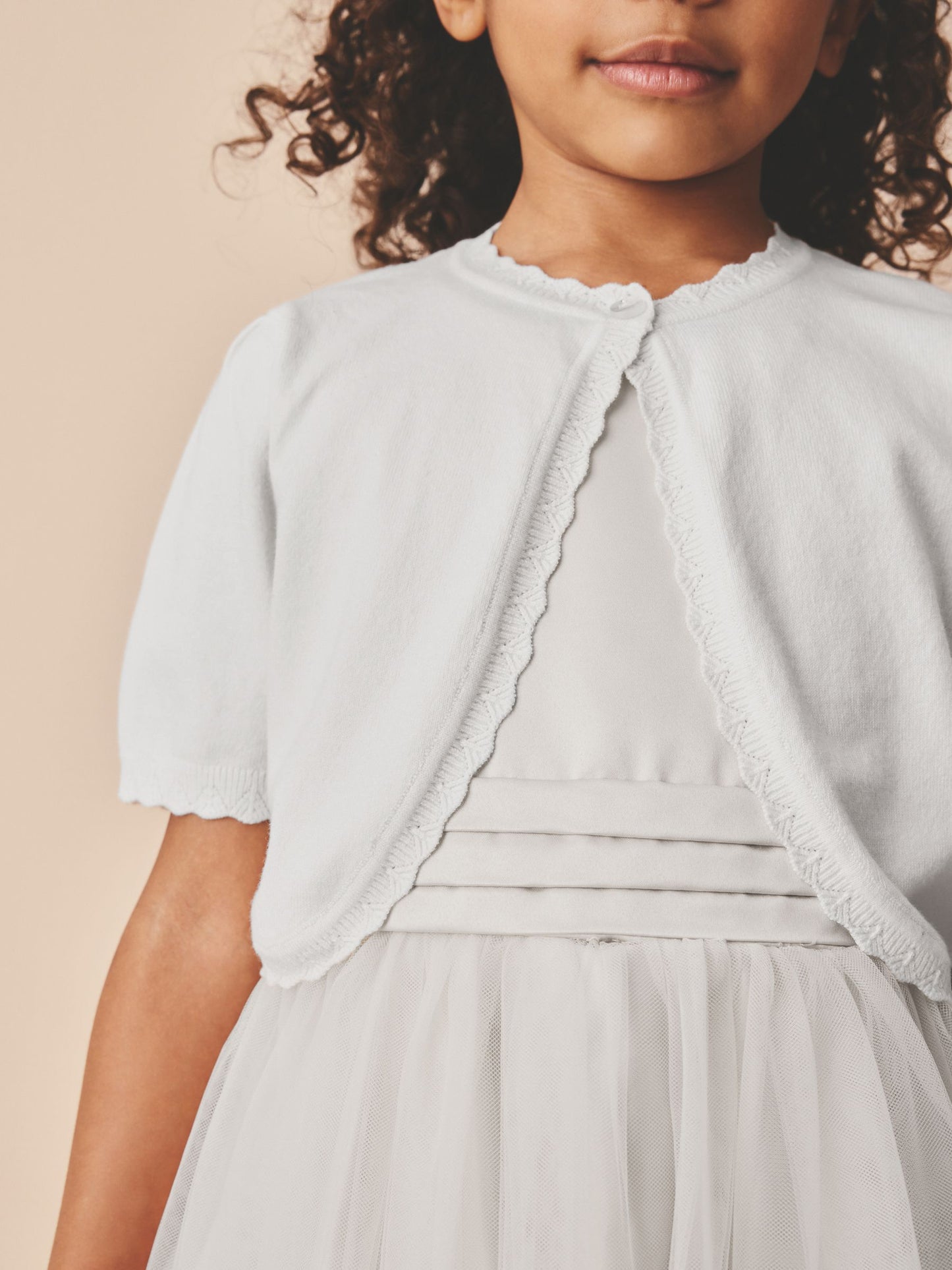 Dsiney Kidz - White Occasion Bridesmaid Knitted Cardigan Shrug (3mths-16yrs) image 2