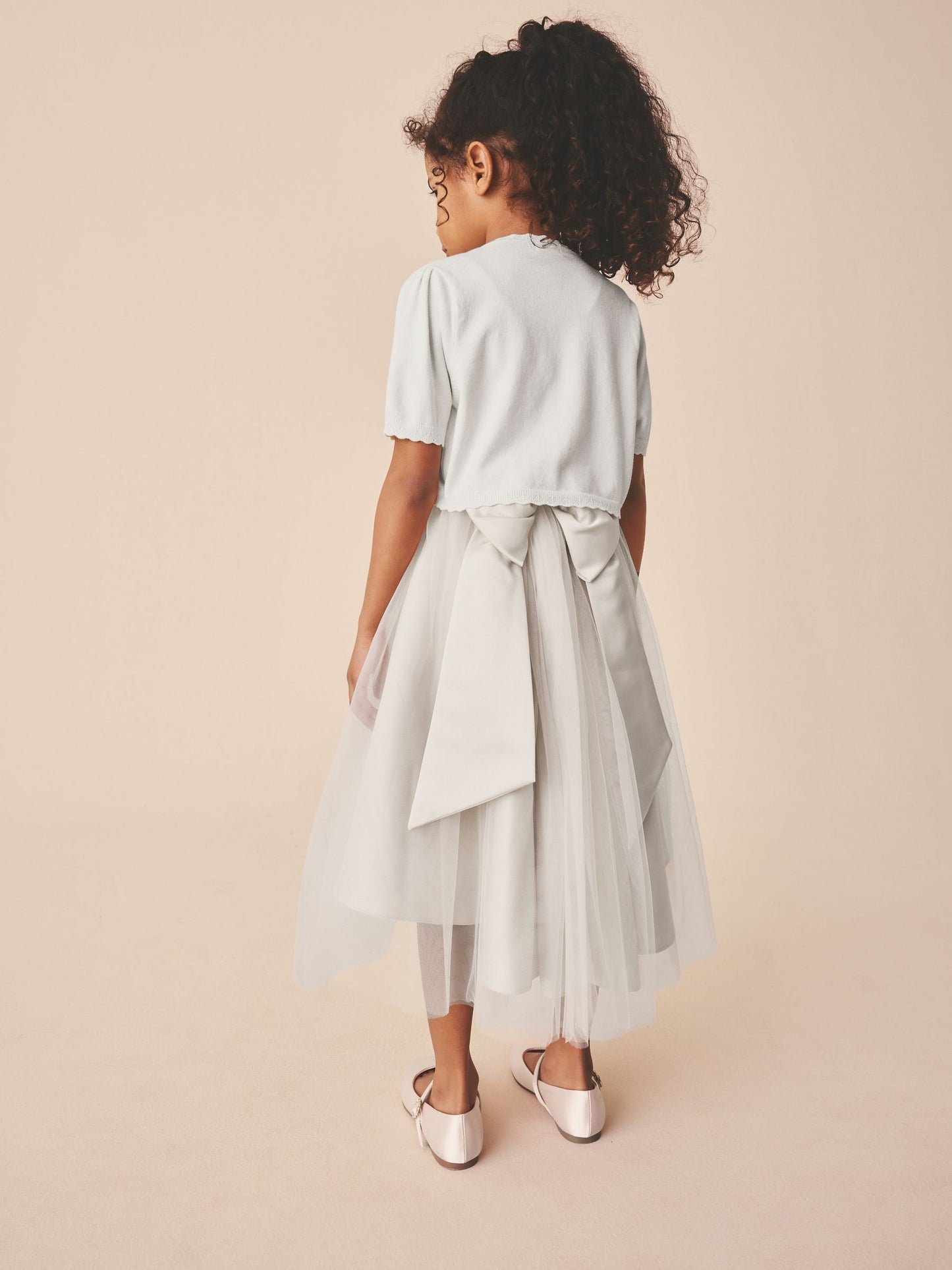Dsiney Kidz - White Occasion Bridesmaid Knitted Cardigan Shrug (3mths-16yrs) image 3