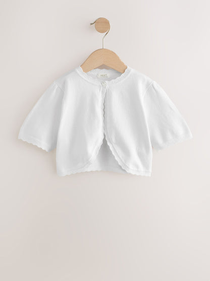 Dsiney Kidz - White Occasion Bridesmaid Knitted Cardigan Shrug (3mths-16yrs) image 4