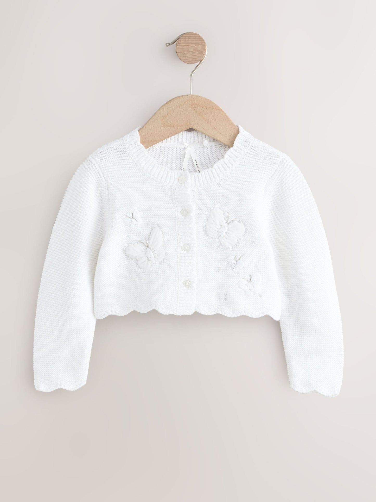 Dsiney Kidz - White Occasion Bridesmaid Knitted Butterfly Cardigan Shrug (3mths-16yrs) image 5