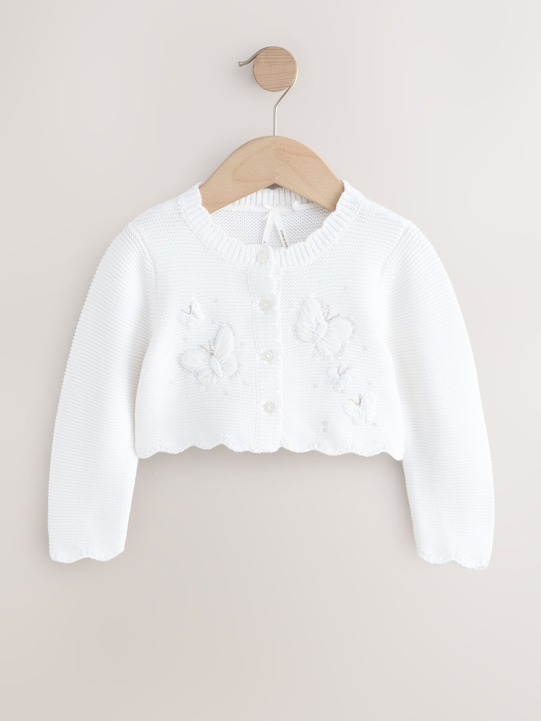 Dsiney Kidz - White Occasion Bridesmaid Knitted Butterfly Cardigan Shrug (3mths-16yrs) image 5